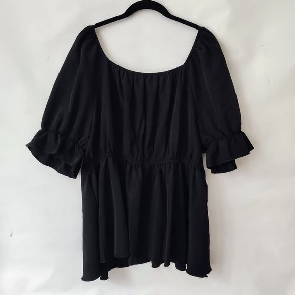 SHEIN Curve Embroidered Tunic 3XL Floral Black White Womens Plus Size - Picture 2 of 9